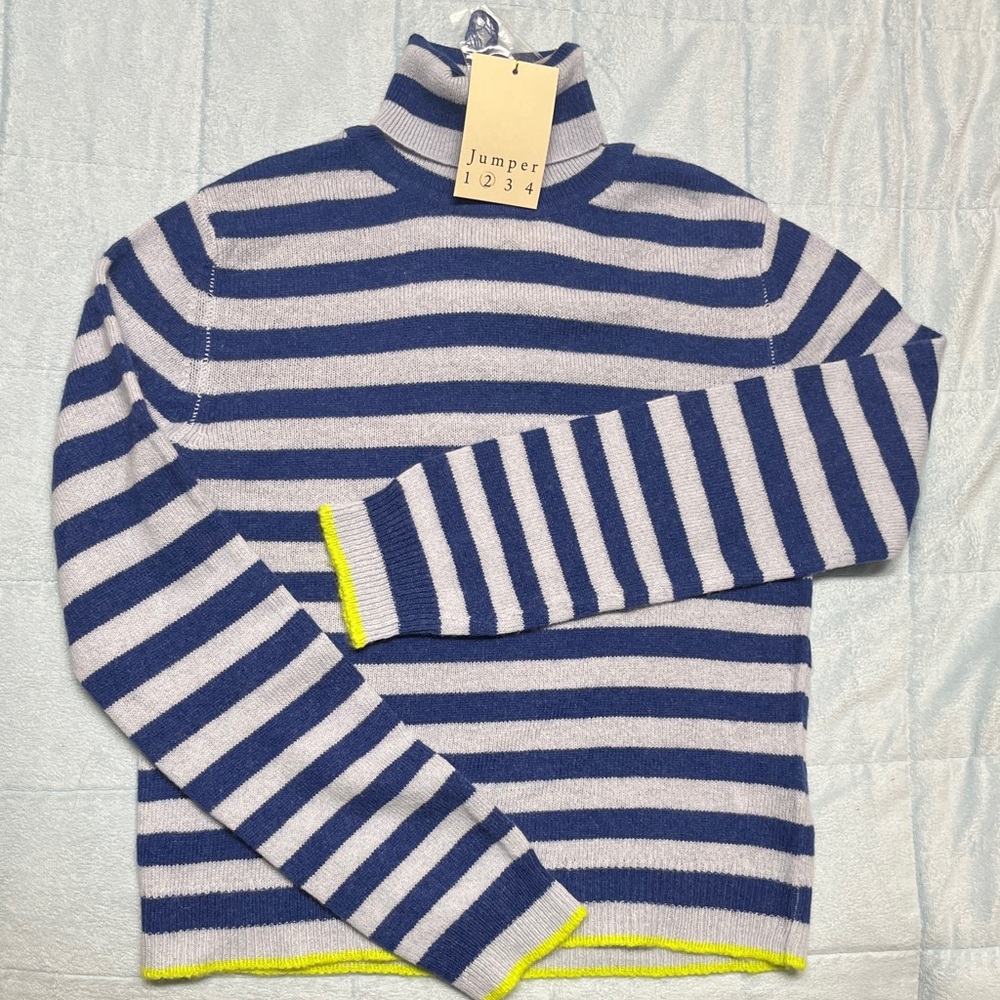 Blue and Gray Striped women's Sweater